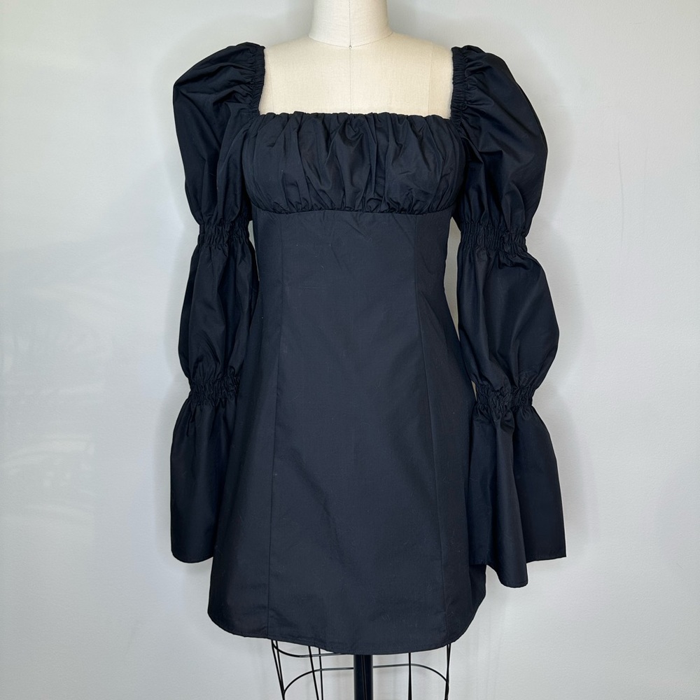 Black Dramatic Sleeve Fitted Dress